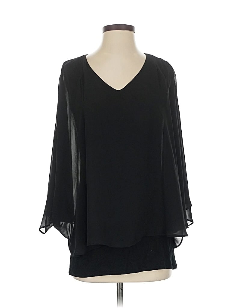 Pre-owned Joseph A 3/4 Sleeve Blouse In Black