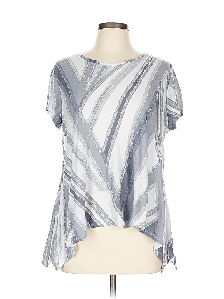 Pre-owned Simply Vera Vera Wang Short Sleeve Blouse In Silver