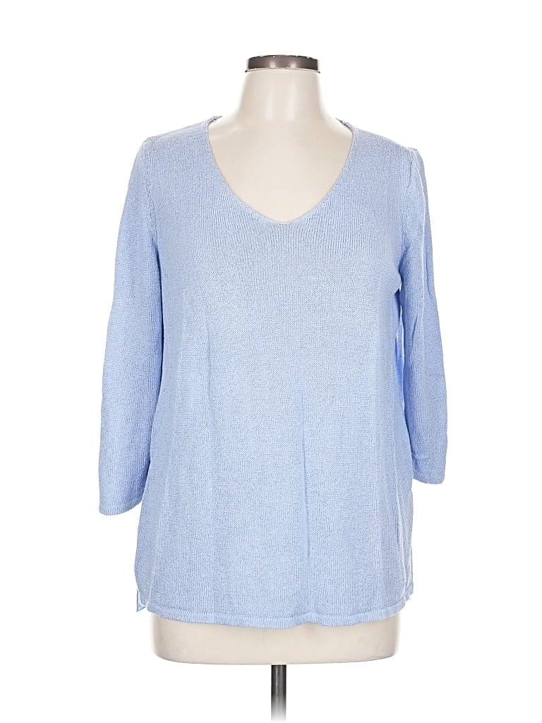 Pre-owned Company Ellen Tracy 3/4 Sleeve T-shirt In Blue