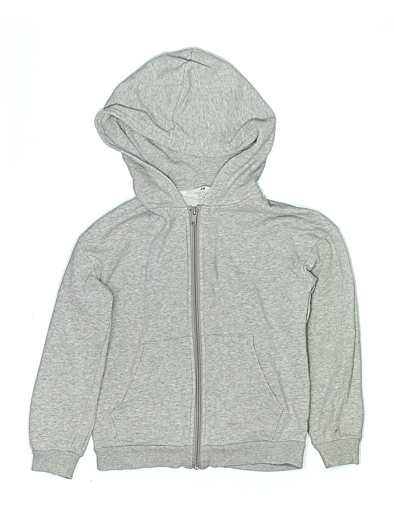H&M Pre-owned Kids' Zip Up Hoodie In Silver