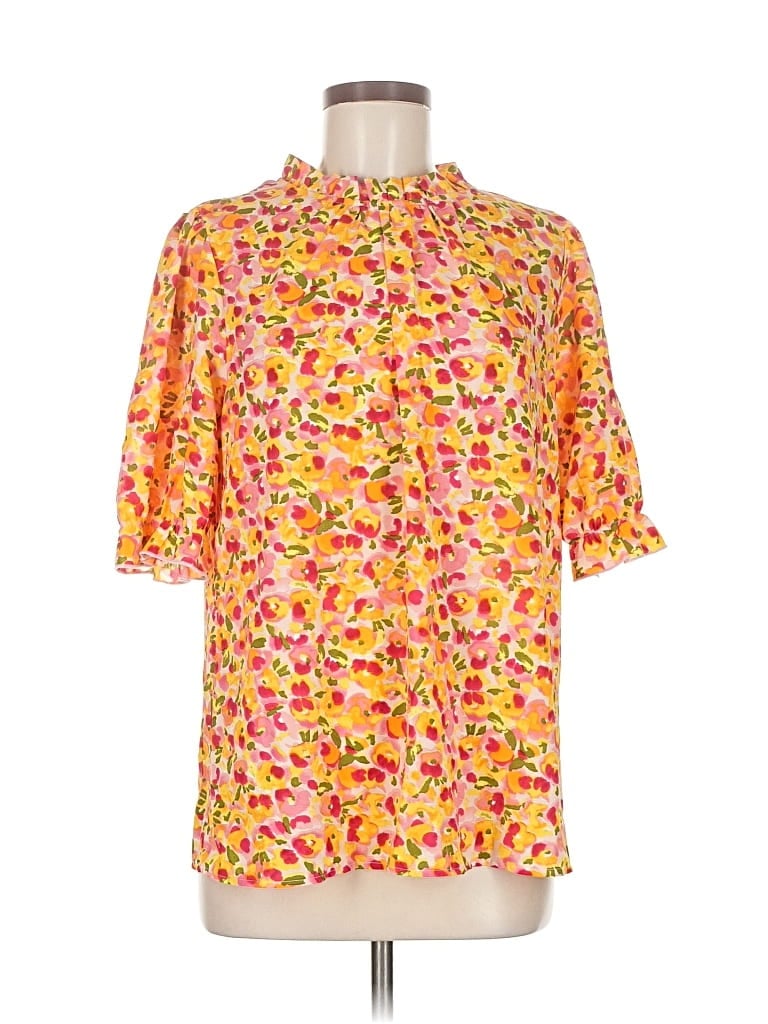 Pre-owned Btfbm Short Sleeve Blouse In Yellow