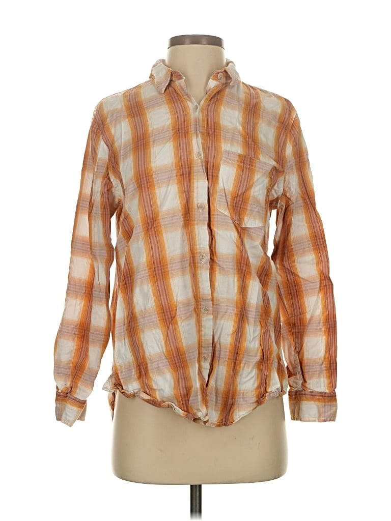 Pre-owned Universal Thread Long Sleeve Button Down Shirt In Orange