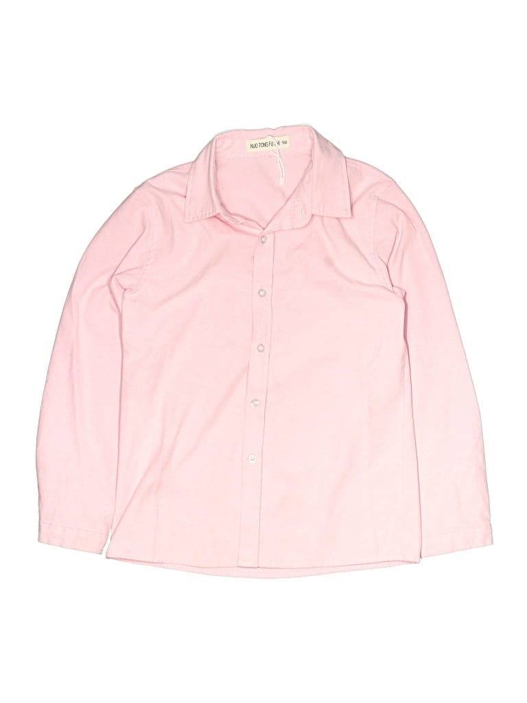 Pre-owned Assorted Brands Kids' Long Sleeve Button Down Shirt In Pink
