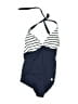 Hue Stripes Color Block Blue One Piece Swimsuit Size 1 - photo 1