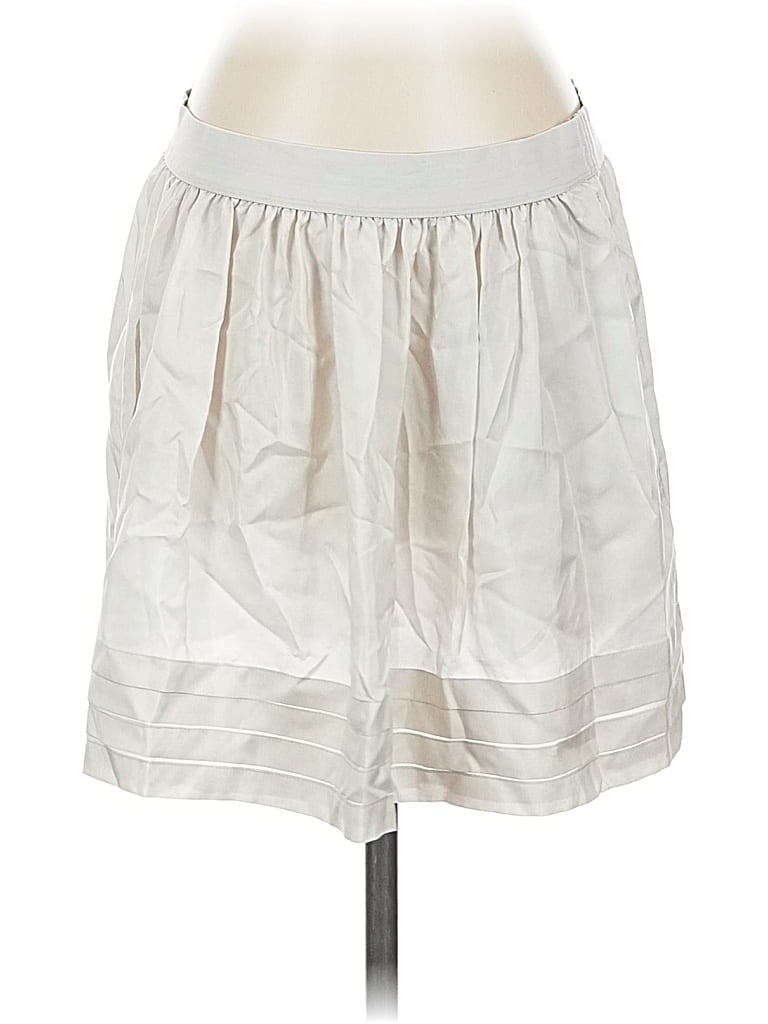 Pre-owned Bcbgmaxazria Silk Skirt In White