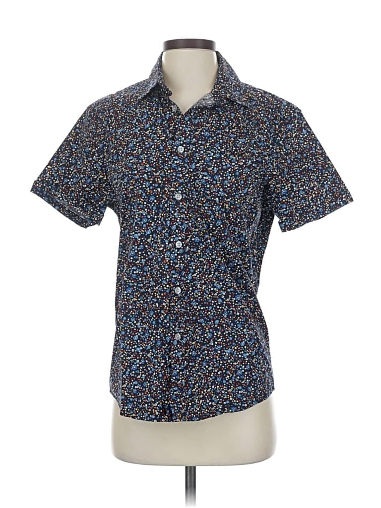 APT. 9 Pre-owned Short Sleeve Button Down Shirt In Blue
