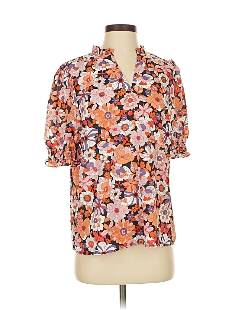 Pre-owned Btfbm Short Sleeve Blouse In Orange