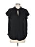 Catherine Malandrino 100% Polyester Black Short Sleeve Blouse Size L - photo 1