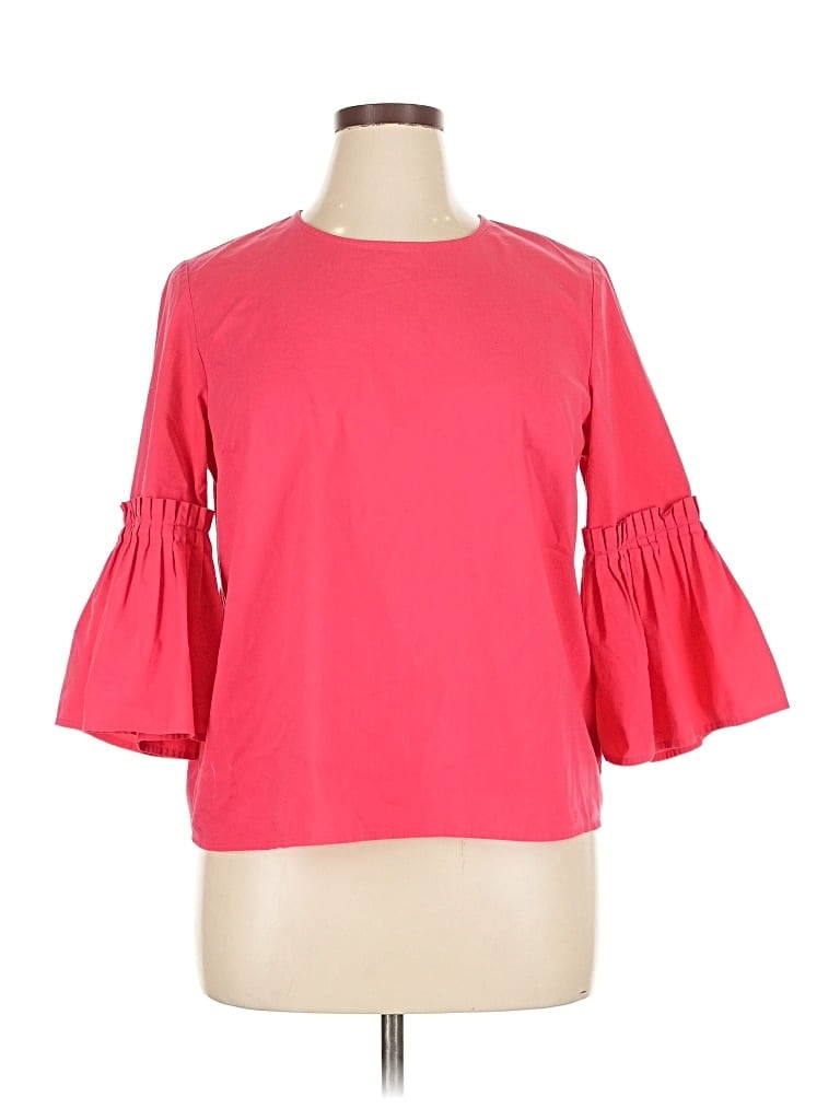 Pre-owned Marled By Reunited 3/4 Sleeve Top Pink Boatneck Tops