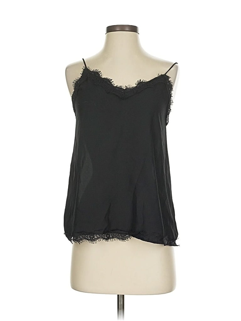Pre-owned Zara Basic Sleeveless Blouse In Black