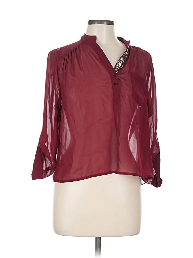 Click to view more detailed imagery on our partner's website Pre-owned Truth 3/4 Sleeve Blouse In Burgundy