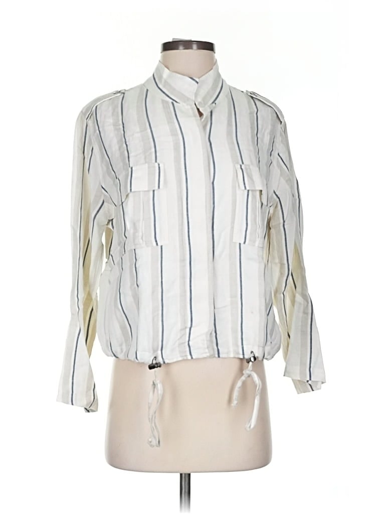 Pre-owned Rails 3/4 Sleeve Blouse In White