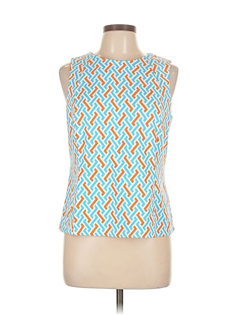 Pre-owned J. Mclaughlin Sleeveless Blouse In Blue