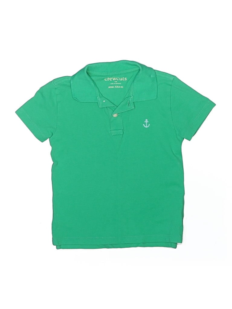 Pre-owned Crewcuts Outlet Kids' Short Sleeve Polo Shirt In Green