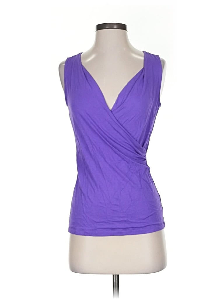 Pre-owned Black Saks Fifth Avenue Tank Top Purple Strapless Neckline Tops