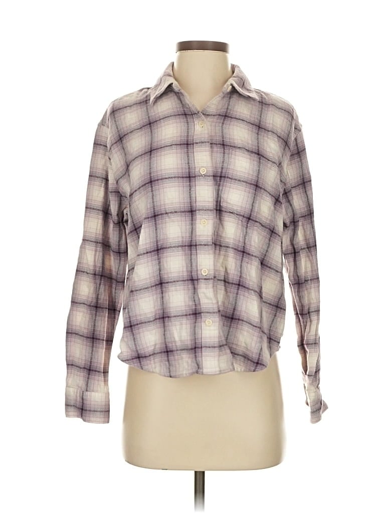 Pre-owned Madewell Long Sleeve Blouse In Purple
