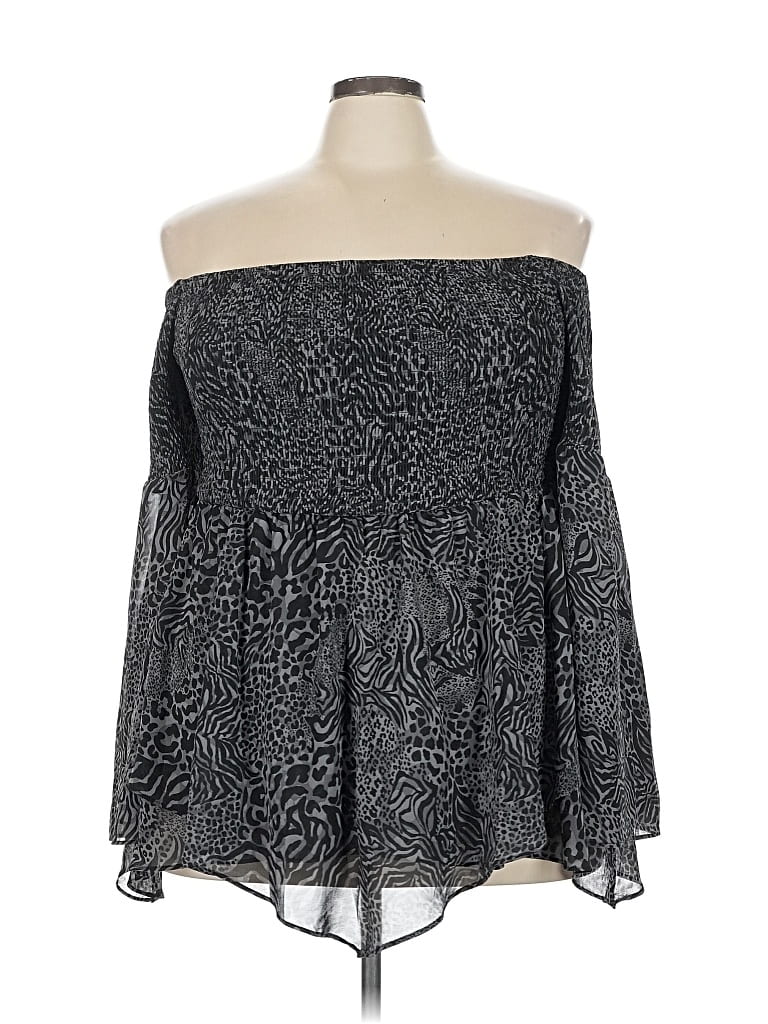 Pre-owned Torrid Long Sleeve Blouse In Black