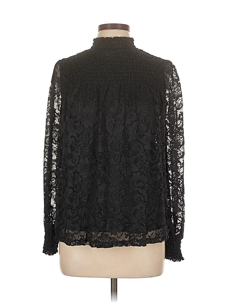 Pre-owned Cable & Gauge Long Sleeve Blouse In Black