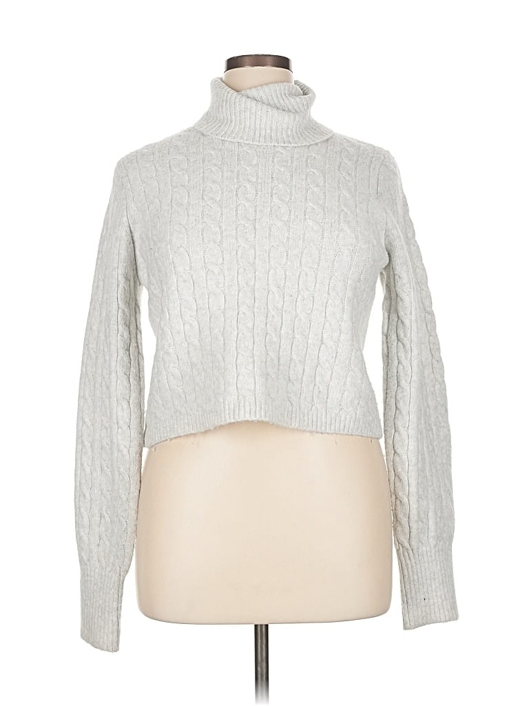 Pre-owned Jessica Simpson Turtleneck Sweater In White