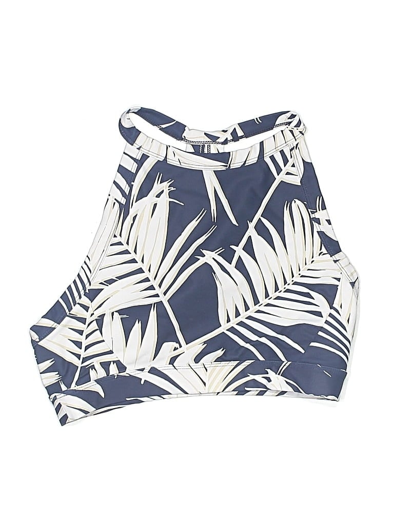 Pre-owned Soul Swimsuit Top Blue Tropical Pattern Swimwear