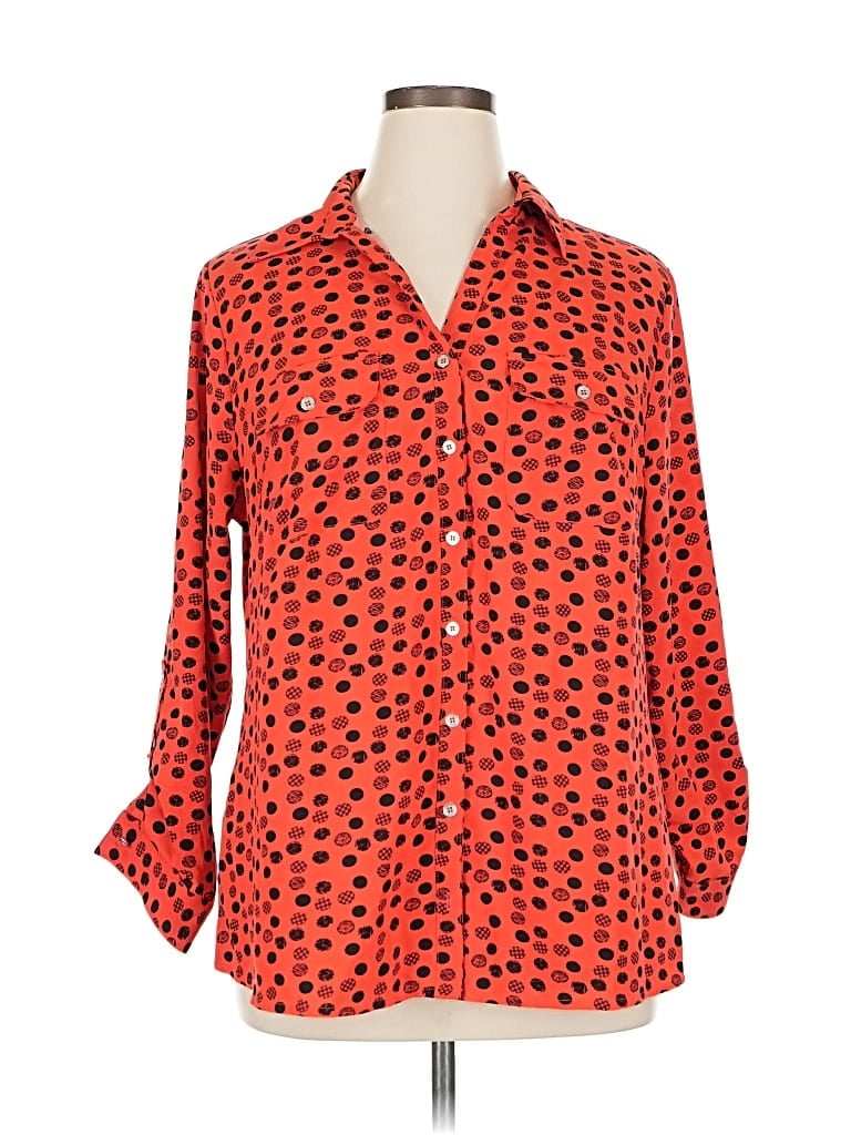 Pre-owned Unbranded 3/4 Sleeve Blouse In Red