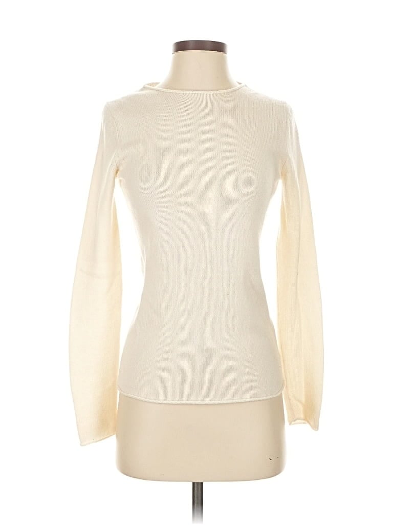 Pre-owned Theory Cashmere Pullover Sweater In White