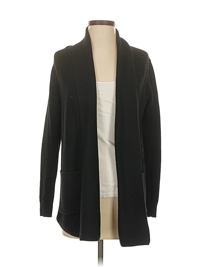 Pre-owned Theory Wool Cardigan Sweater In Black