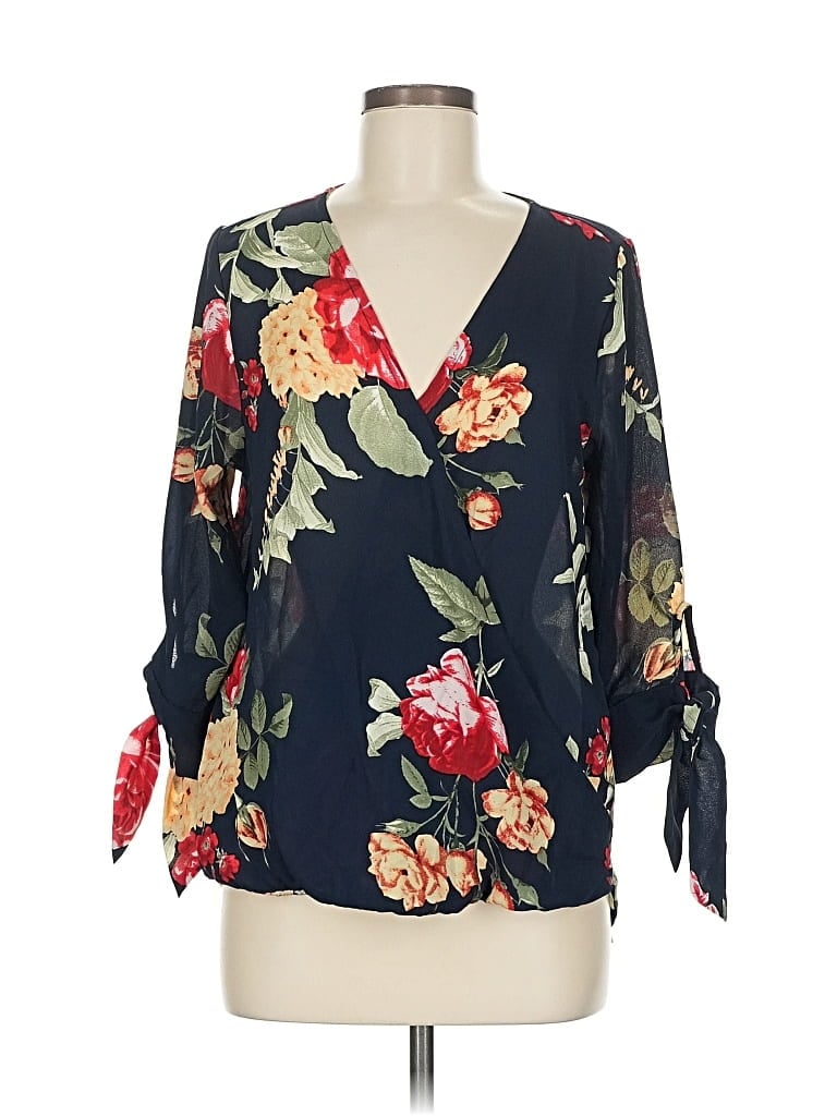 WEST KEI Pre-owned 3/4 Sleeve Blouse In Blue