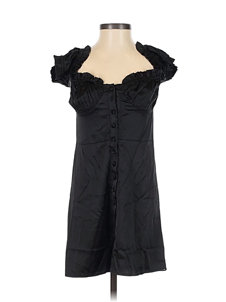 Pre-owned Frankies Bikinis Sleeveless Silk Top Black Sweetheart Neckline Tops