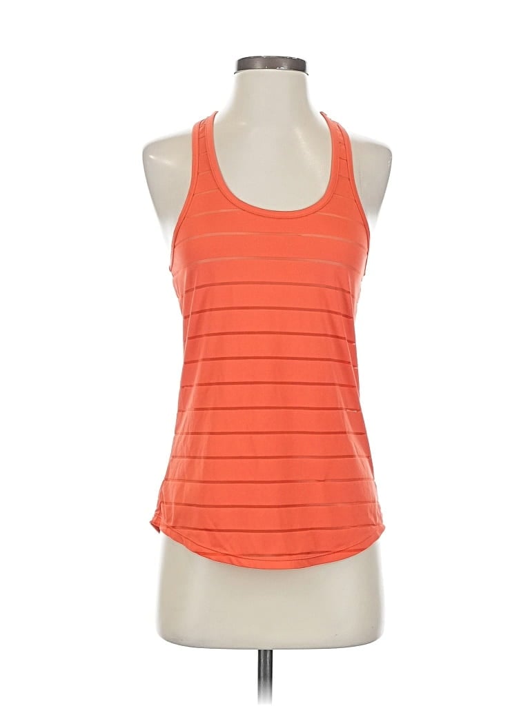 Pre-owned Zyia Active Sleeveless Top Orange Halter Neckline Tops