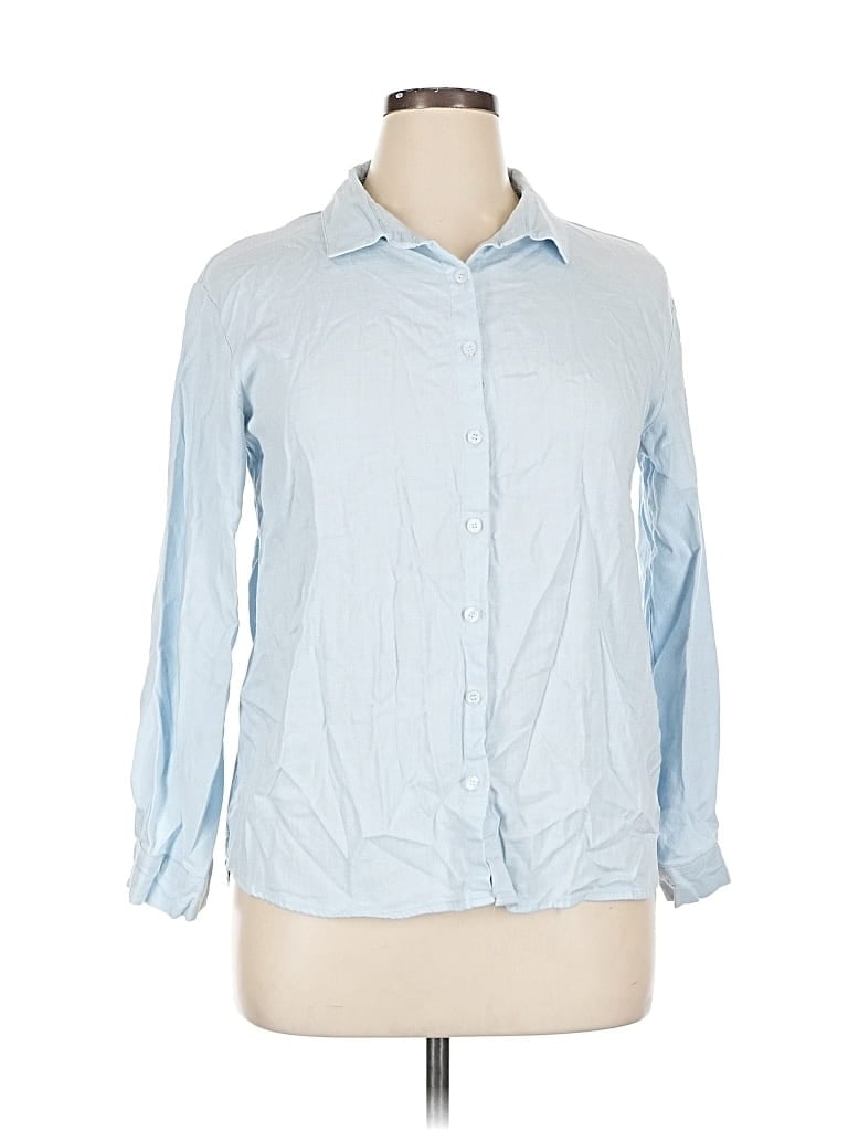 Pre-owned Unbranded Long Sleeve Blouse In Blue