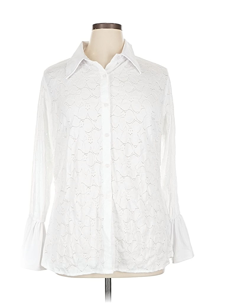 C. WONDER Pre-owned Long Sleeve Blouse In White