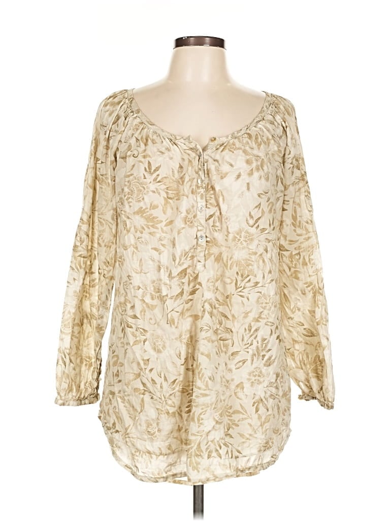Pre-owned H&m L.o.g.g. 3/4 Sleeve Blouse In Gold