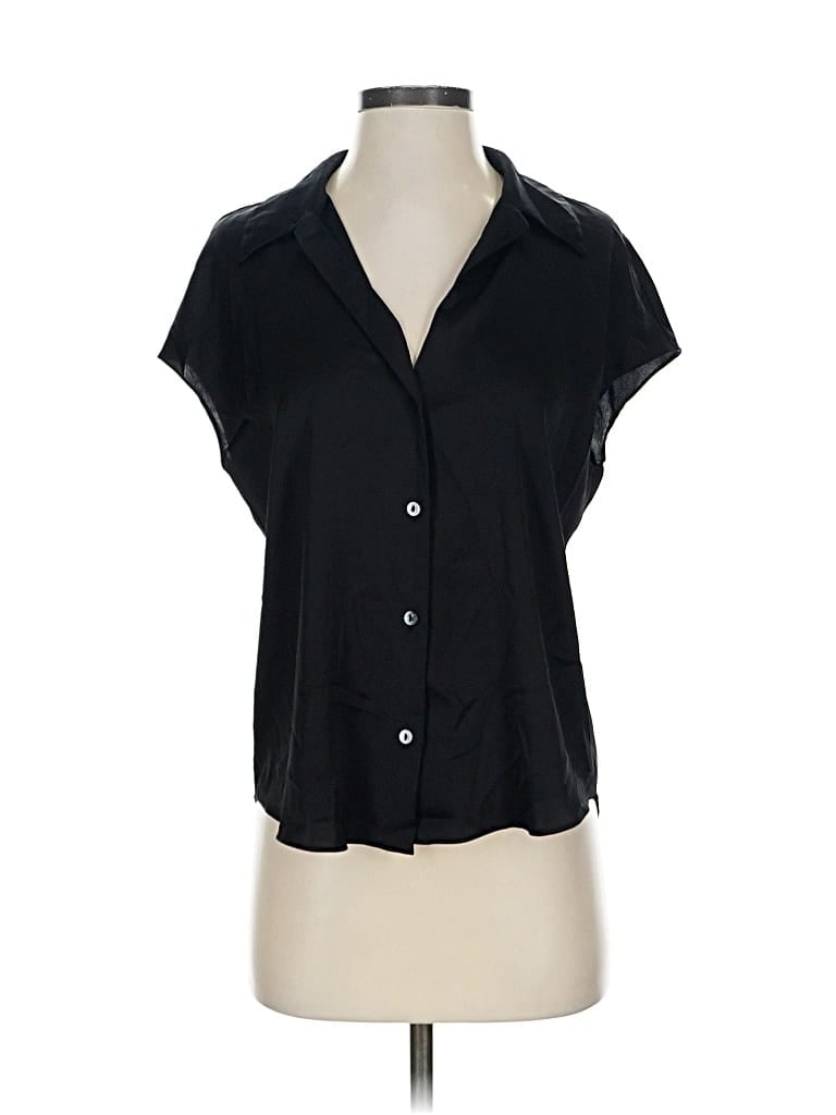Pre-owned Worthington Short Sleeve Blouse In Black