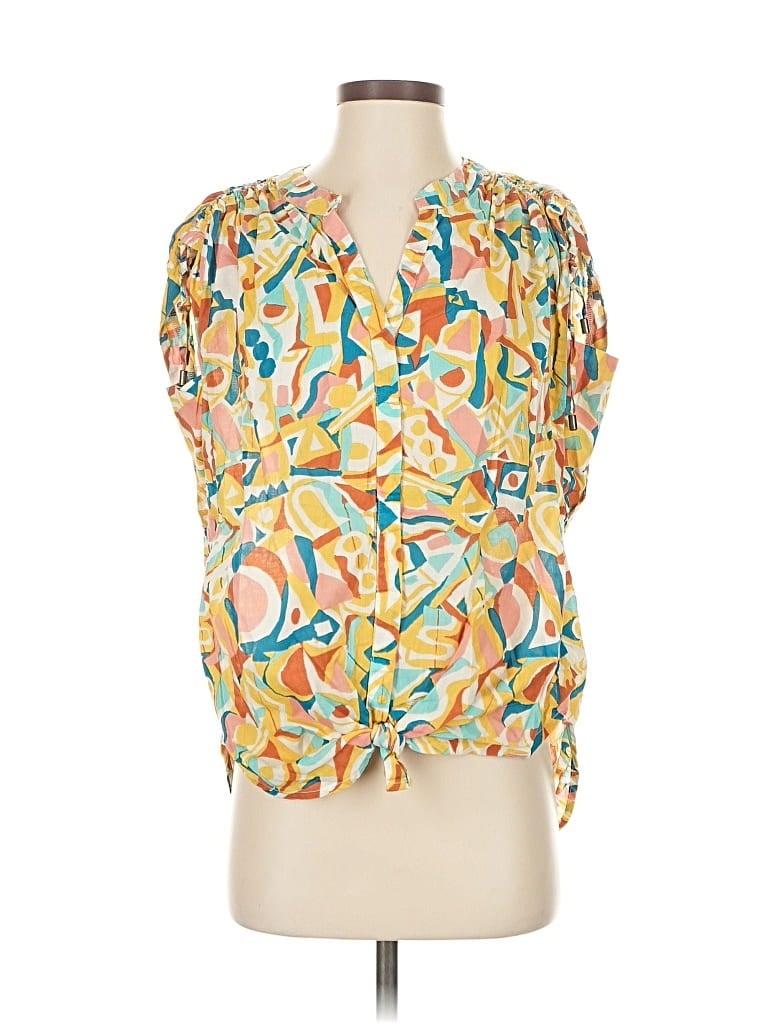 Pre-owned Assorted Brands Short Sleeve Blouse In Yellow