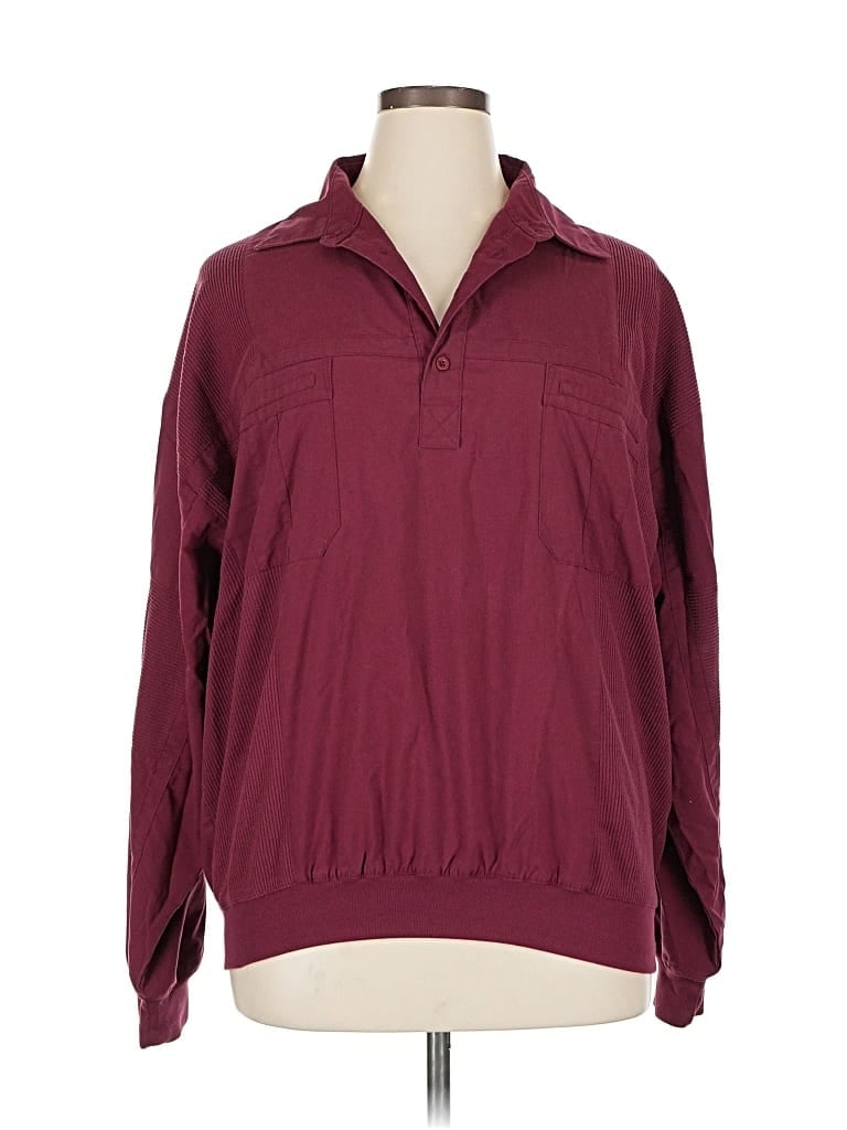 Pre-owned Assorted Brands Long Sleeve Blouse In Burgundy
