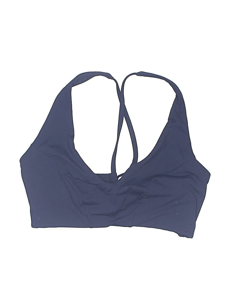 ATHLETA Pre-owned Swimsuit Top Blue Solid Pattern Swimwear