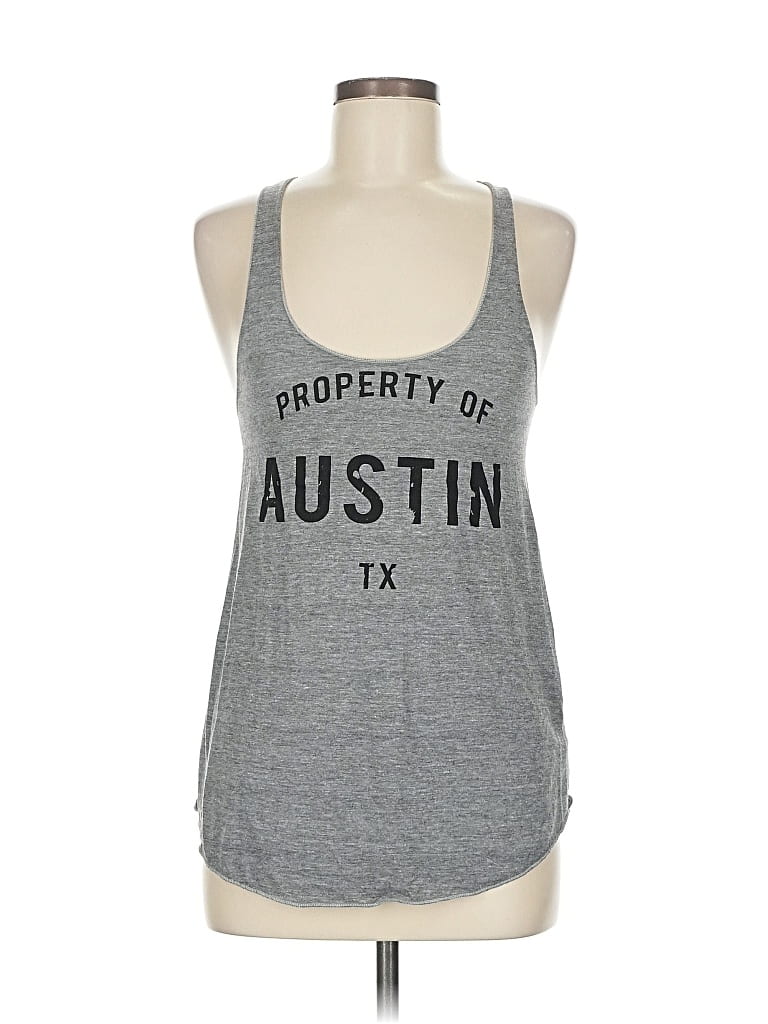 Pre-owned Assorted Brands Tank Top Gray Halter Neckline Tops