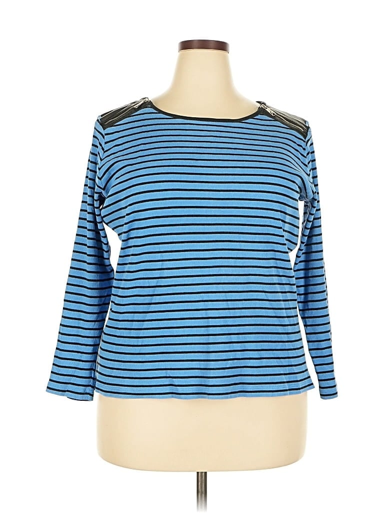 Pre-owned Polo Ralph Lauren 3/4 Sleeve T-shirt In Blue