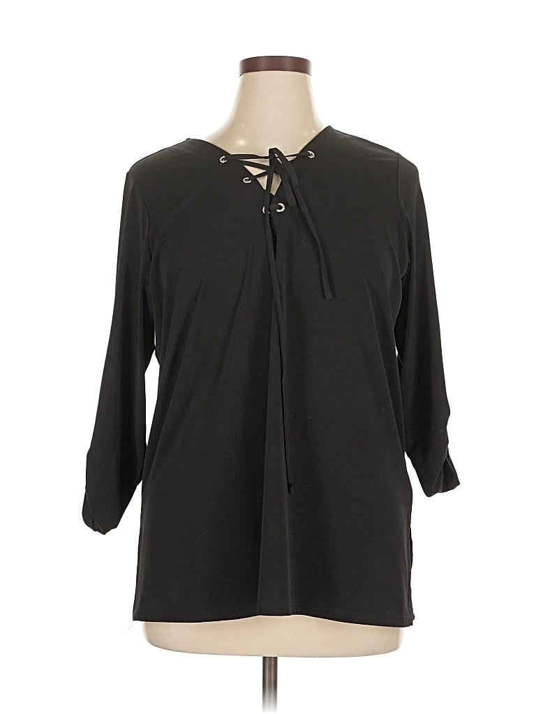 Click to view more detailed imagery on our partner's website Pre-owned Michael Michael Kors 3/4 Sleeve Blouse In Black