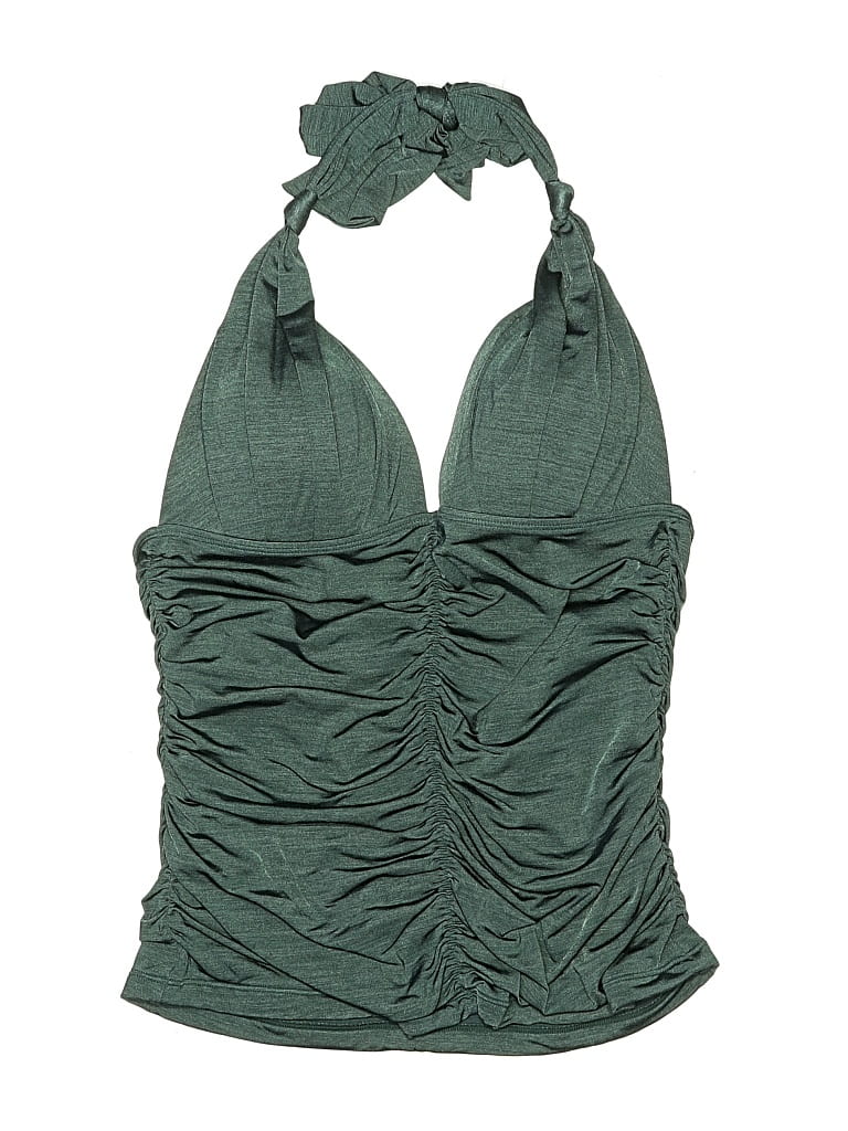 Click to view more detailed imagery on our partner's website Pre-owned Athleta Swimsuit Top Teal Halter Neckline Swimwear In Blue