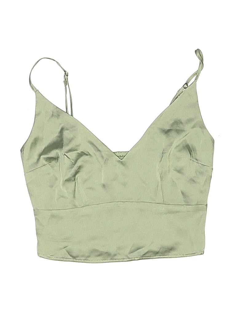 Click to view more detailed imagery on our partner's website Pre-owned Abercrombie & Fitch Tank Top Green Plunge Neckline Tops
