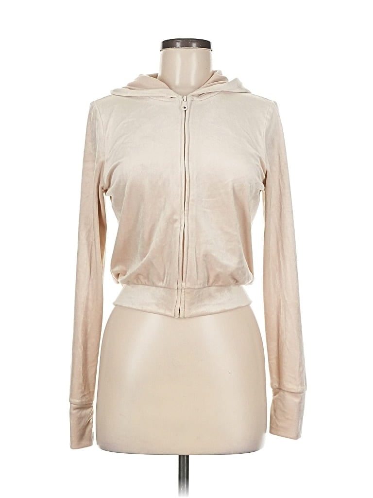 Pre-owned Offline By Aerie Zip Up Hoodie In White