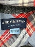 Andy & Evan Plaid Blue Long Sleeve Button-Down Shirt Size 12-18 mo - photo 3