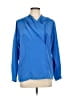 Cacharel 100% Polyester Blue Long Sleeve Blouse Size 10 - photo 1