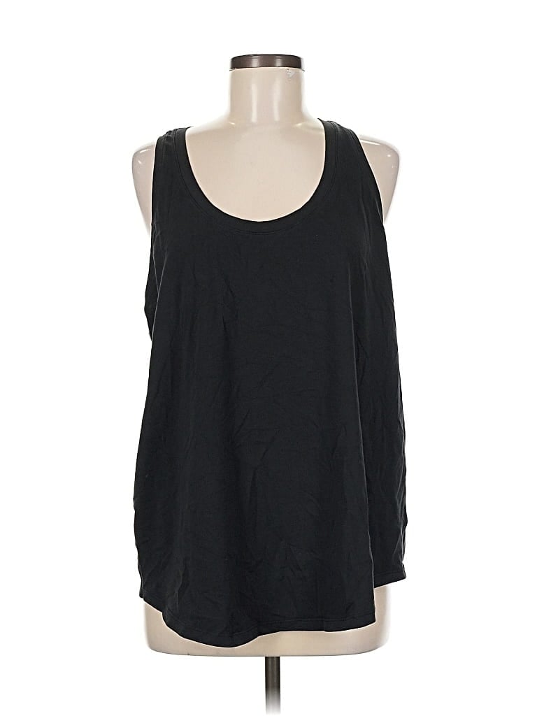 Pre-owned Lululemon Athletica Tank Top Black Cold Shoulder Neckline Tops