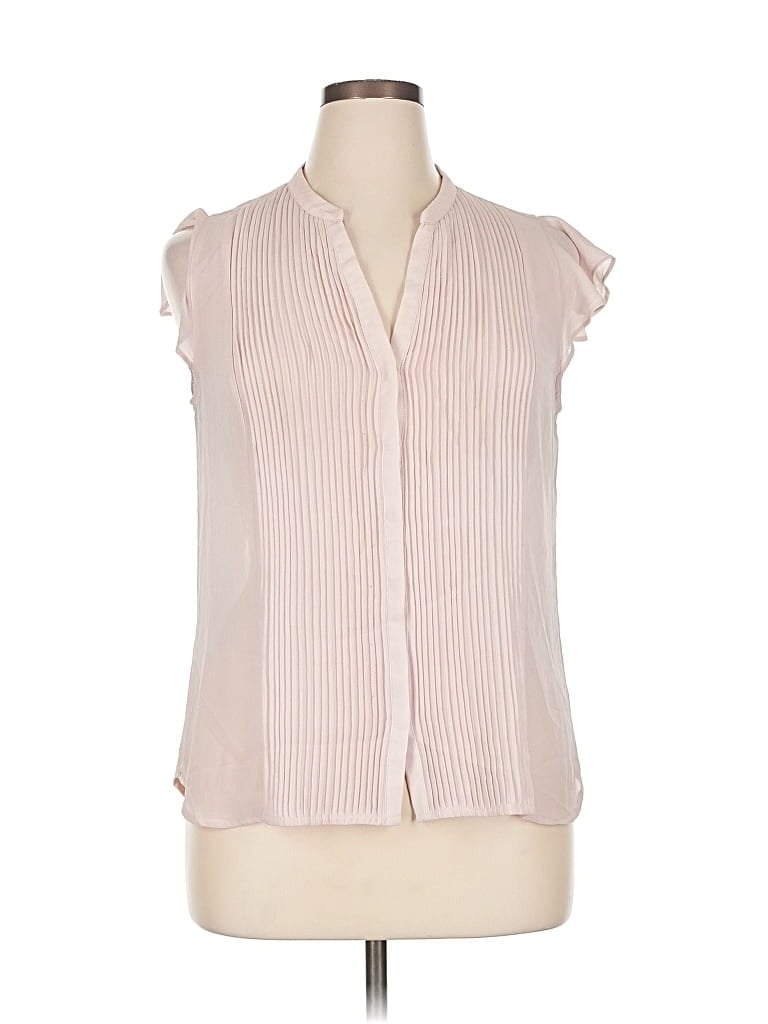Pre-owned H&m Sleeveless Button Down Shirt In Pink