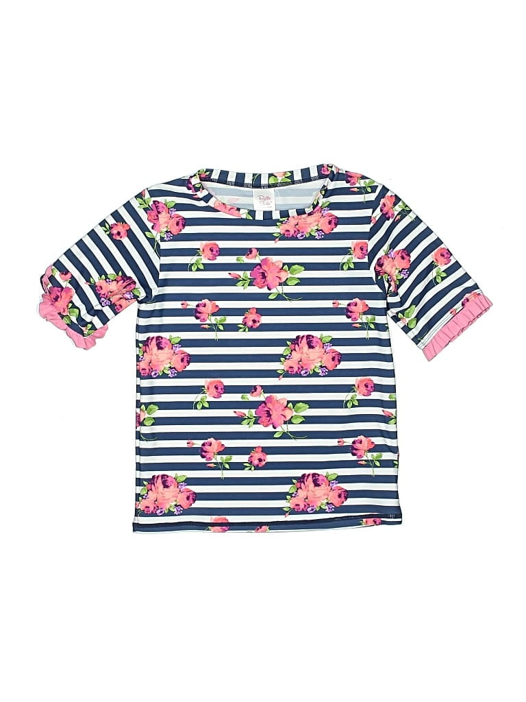 Pre-owned Ruffle Butts Kids' Rash Guard In Blue