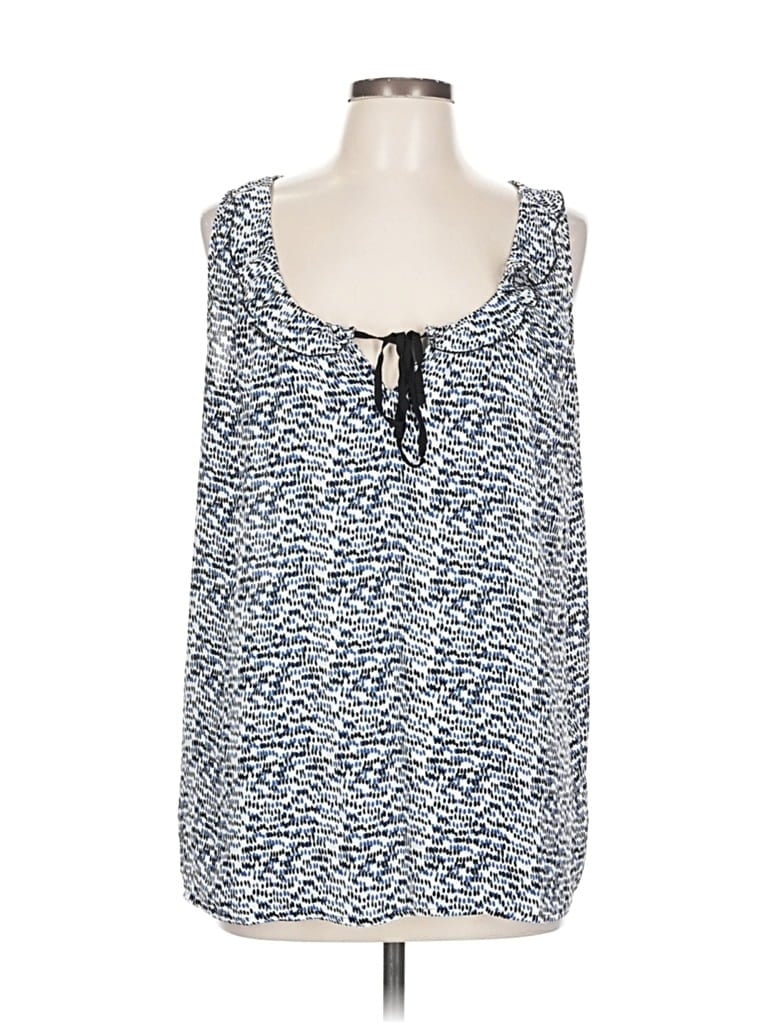 Pre-owned Ann Taylor Loft Sleeveless Blouse In Blue