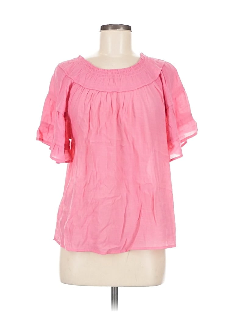 Click to view more detailed imagery on our partner's website Pre-owned Nanette Lepore Short Sleeve Blouse In Pink